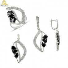 Gümüş zirkon taşlı set